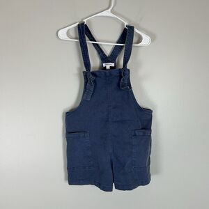 Women’s Small Denim Overalls Shorts Hippie Boho Blue Tie Bib Shortall Cottage